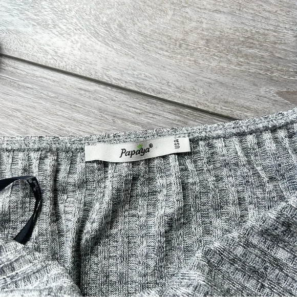 Papaya Metallic Glitter  Knitted Ribbed Midi Straps Dress Made in USA - Picture 9 of 14